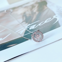 SWAROVSKI Sparkling Dance necklace (Round cut, White, Rhodium plated) - Dây chuyền pha lê trắng chuyển động - JEWELRY NECKLACE
