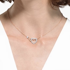 SWAROVSKI Hyperbola set (Infinity and heart, White, Mixed metal finish) - EARRINGS & NECKLACE - Khuyên tai + dây cổ hình trái tim vô cực - JEWELRY