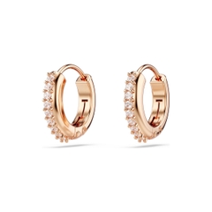 SWAROVSKI Matrix hoop earrings (Round cut, White, Rose gold-tone plated) - Khuyên tai, vòng tròn đính pha lê - JEWERY