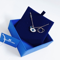 SWAROVSKI Symbolica pendant (Evil eye, Blue, Mixed metal finish) - Dây cổ, dây chuyền biểu tượng hình mắt - JEWELRY NECKLACE