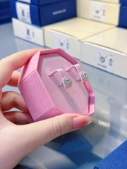 CHÍNH HÃNG - SWAROVSKI x Ariana Grande - stud earrings (Mixed cuts, Heart, White, Rhodium plated) - Khuyên tai, đính pha lê trắng, trái tim - JEWERY