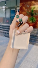 SWAROVSKI Idyllia stud earrings (Clover, Green, Gold-tone plated) - KHUYÊN TAI CỎ BỐN LÁ - SWAROVSKI - JEWELRY