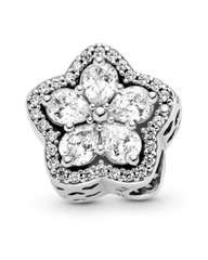 PANDORA Sparkling Snowflake Pavé Charm (Silver Sterling, Zirconia) - Hạt trang trí vòng tay, hình hoa tuyết, đính đá CZ lấp lánh, bạc 925 - JEWELRY