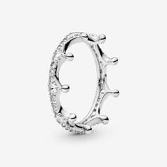 PANDORA White Sparkling Crown Ring (Silver Sterling, Clear Zirconia) - Nhẫn hình vương miệng lấp lánh, bạc 925, đá CZ trắng trong suốt - RINGS JEWELRY