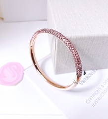 SWAROVSKI Stone bangle (Pink, Rose gold-tone finish) - Size S Oval 5.4x4.8cm - Vòng/lắc tay đá pha lê hồng - SWAROVSKI - JEWELRY