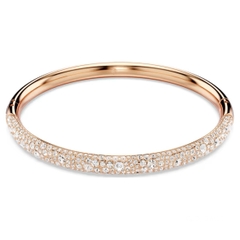 SWAROVSKI Sublima bangle (Snow pavé, White, Rose gold-tone plated) - Vòng, lắc tay màu vàng hồng, pha lê trắng - JEWELRY