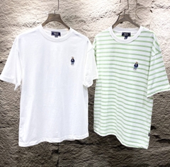 WHOAU T-SHIRT (SET GỒM 2 ÁO - Trắng và sọc Xanh Green)