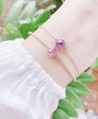 SWAROVSKI Stilla bangle (Mixed cuts, Pink, Rose gold-tone plated) - Vòng/lắc pha lê tone hồng - SWAROVSKI - JEWELR