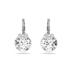 CHÍNH HÃNG - SWAROVSKI Bella V drop earrings (Round cut, White, Rhodium plated) - Khuyên tai, đính pha lê trắng - JEWERY