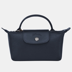 MINI SIZE - TÚI LONGCHAMP LE PLIAGE CITY POUCH WITH HANDLE - NAVY - Canvas - Túi xách màu xanh đen, chất da