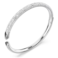 SWAROVSKI Sublima bangle (Snow pavé, White, Rhodium plated) - Vòng, lắc tay pha lê trắng - JEWELRY BRACELET