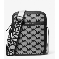 Túi MK Michael Kors Cooper Logo Jacquard Flight Bag Black - Túi đeo chéo nam/nữ màu xám đen