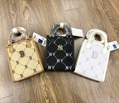 TÚI MLB MONOGRAM PHONE TOTE CROSSBODY BAG BROWN/PINK/BLACK - TÚI ĐEO CHÉO - MÀU NÂU/HỒNG/ĐEN