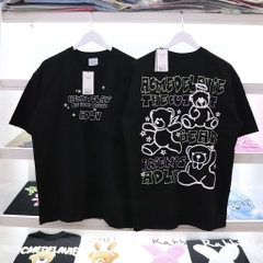 ÁO THUN ADLV BEAR FRIENDS DOODLE ARTWORK T-SHIRT BLACK - ĐEN