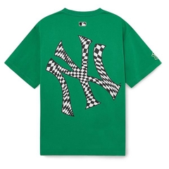 Áo Phông MLB Checkerboard Clipping Logo NY Tshirt