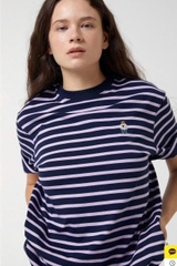 CHÍNH HÃNG - WHOAU (2PACK/SET) STEVE BEAR STRIPE T-SHIRT - Bộ 2 áo thun màu đen+sọc