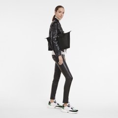 MEDIUM SIZE - TÚI LONGCHAMP LE PLIAGE NOIR GREEN M TOTE BAG - BLACK - Túi xách màu đen, quai nắp đen