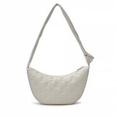 MLB Classic Monogram Crack Emboss Cross Bag Boston B White / Newyork NY Black - Túi xách, đeo vai màu trắng / đen