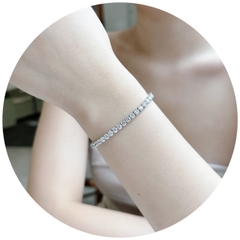 SWAROVSKI Matrix Tennis bracelet (Round cut, White, Rhodium plated) - Vòng/lắc tay pha lê trắng - JEWELRY