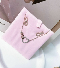 SWAROVSKI Hyperbola set (Infinity and heart, White, Mixed metal finish) - EARRINGS & NECKLACE - Khuyên tai + dây cổ hình trái tim vô cực - JEWELRY