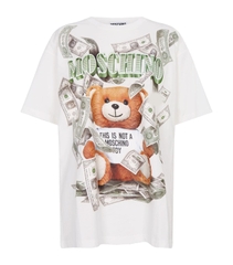 ÁO MOSCHINO DOLLAR TEDDY BEAR WHITE T-SHIRT