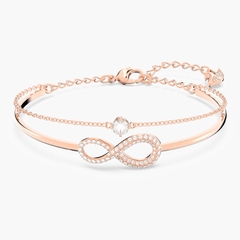 SWAROVSKI Infinity Bangle (White, Rose-gold tone plated) - Vòng/lắc tay vô cực, tình yêu vĩnh cửu, màu vàng hồng - JEWELRY BRACELET