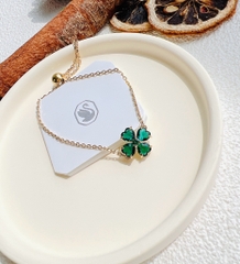 SWAROVSKI Idyllia bracelet (Mixed cuts, Clover, Green, Gold-tone plated) - Vòng/lắc tay Cỏ Bốn Lá - SWAROVSKI - JEWELRY