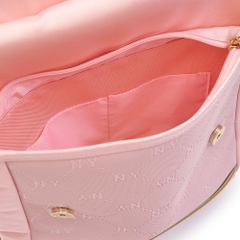 MLB BALO, TÚI DIA MONOGAM EMBOSSED SCHOOLBAG PINK BACKPACK (SET GỒM BALO + TÚI XÁCH ĐI KÈM)