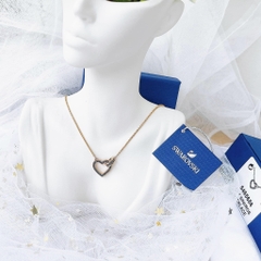 SWAROVSKI Lovely necklace (Heart, Grey, Rose gold-tone plated) - Dây cổ, dây chuyền HÌNH TIM PHỐI ĐÁ - SWAROVSKI - JEWELRY NECKLACE