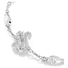 SWAROVSKI Swan bracelet (Mixed cuts, White, Rhodium plated) - Vòng/lắc tay, pha lê trắng, thiên nga - JEWELRY BRACELET