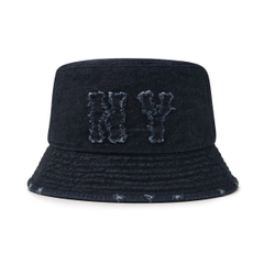 Mũ MLB Basic Coopers Denim Bucket Hat New York Yankees Dark Blue - Mũ vành tròn màu xanh đậm