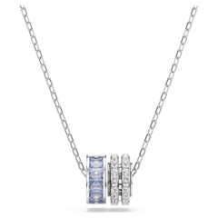 SWAROVSKI Connexus pendant (Mixed cuts, ‘Love is around’, Rhodium) (bản dây và mặt cỡ nhỏ vừa) - Dây cổ, chuyền, vòng tròn đính đá pha lê xanh, trắng - JEWELRY NECKLACE