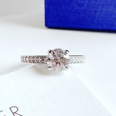 SWAROVSKI Attract Ring (Round, White, Rhodium plated) - RINGS - Nhẫn tròn, pha lê trắng - JEWELRY