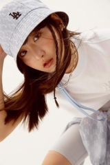 [SALE] Mũ MLB Monogram Reversible Bucket LA Yankees ‘Black Grey’  - Mũ hoạ tiết xám, đội được 2 mặt