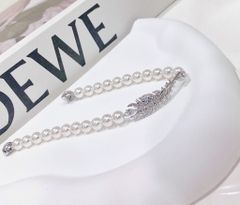 SWAROVSKI Nice bracelet (Magnetic closure, Feather, White, Rhodium) - Vòng/lắc tay ngọc trai pha lê, lông vũ - SWAROVSKI - JEWELRY