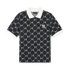 Áo MLB Women's Diamond Monogram Jacquard Collar Polo Shirt New York Yankees