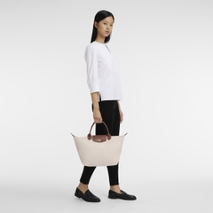 MEDIUM SIZE - TÚI LONGCHAMP LE PLIAGE ORIGINAL M TOTE BAG - PAPER - Túi xách màu be, quai nắp nâu