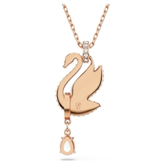 CHÍNH HÃNG - SWAROVSKI Swan pendant (Black, Rose gold-tone plated) - Dây cổ, chuyền thiên nga pha lê đen, giọt nước rơi - JEWELRY NECKLACE