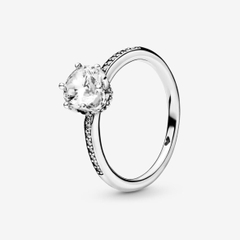 PANDORA Clear Sparkling Crown Solitaire Ring (Silver Sterling, Zircona) - Nhẫn bạc 925, đá CZ trắng - JEWELRY