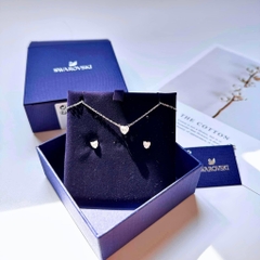 SWAROVSKI Attract set (Heart, White, Rhodium plated) - EARRINGS & NECKLACE - Khuyên tai + dây cổ hình tim - SWAROVSKI - JEWELRY