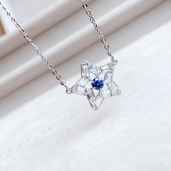 SWAROVSKI Stella pendant (Mixed cuts, Star, Blue, Rhodium plated) - Dây cổ, dây chuyền ngôi sao - SWAROVSKI - JEWELRY NECKLACE