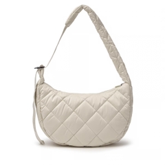 Túi MLB Curve padded hobo /crossbody bag B Boston Cream (33,5x20,5x13cm) - Túi xách, đeo vai, màu trắng kem