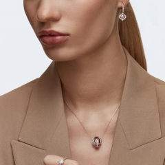 SWAROVSKI Una drop earrings (Clover, Pink, Rose gold-tone plated) - Khuyên tai pha lê hồng - JEWERY