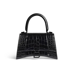 TÚI BALENCIAGA HOURGLASS SMALL CROCODILE IN BLACK (da CROC)