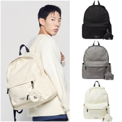 ADLV BASIC LOGO SIMPLE COTTON BACKPACK Cream/Grey/Black - Cặp, Balo màu trắng kem/xám/đen