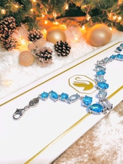 SWAROVSKI Gema bracelet (Mixed cuts, Blue, Rhodium plated) - Vòng/lắc tay SWAROVSKI - JEWELRY