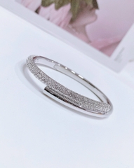 SWAROVSKI Dextera bangle (Magnetic closure, White, Rhodium plated) - Vòng/lắc tay pha lê trắng - JEWELRY BRACELET