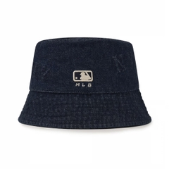 Mũ MLB Classic Monogram Random Tonal Tone Emboss Denim Bucket Hat Drop Fit New York Yankees Dark Blue - Mũ vành tròn màu xanh đậm