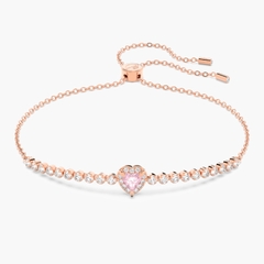 SWAROVSKI One bracelet (Heart, Pink, Rose gold-tone plated) - Vòng/lắc tay pha lê, hình tim hồng - SWAROVSKI - JEWELRY