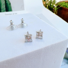 SWAROVSKI Attract stud earrings (Square cut, White, Rhodium plated) - Khuyên tai thiên nga pha lê trắng - JEWELRY